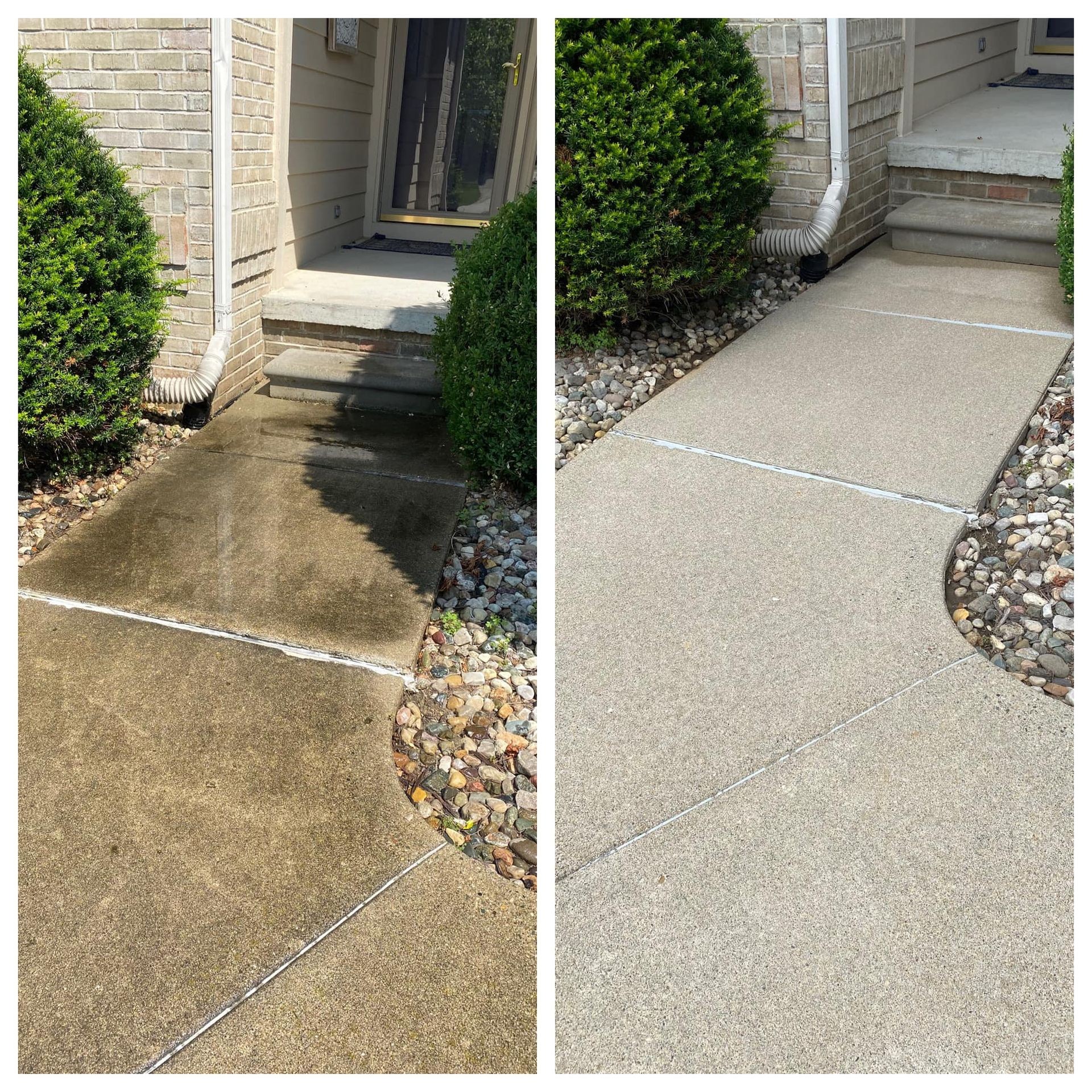 Technician performing professional power washing in Michigan. Technician performing professional power washing in Michigan.